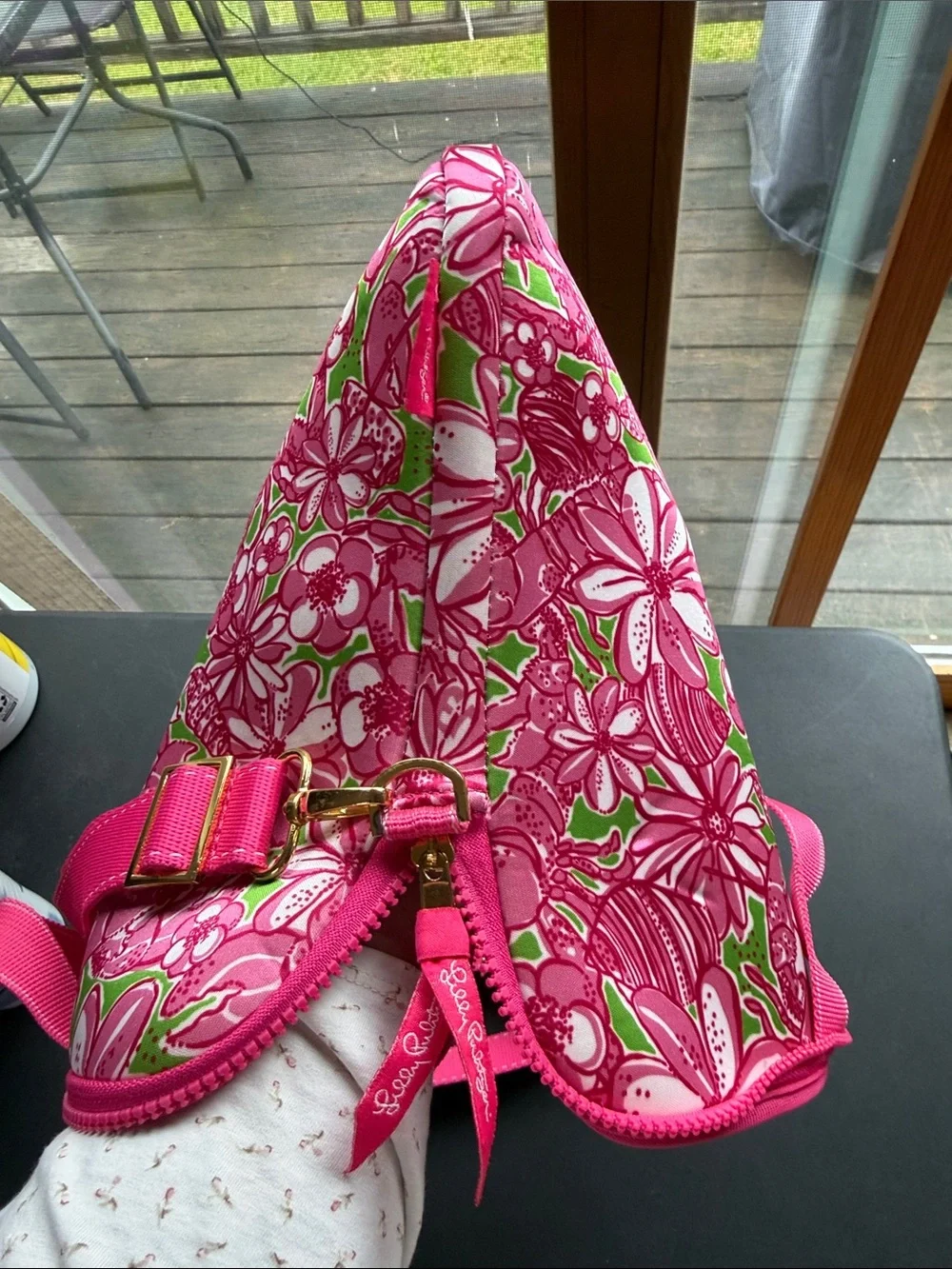 Lilly Pulitzer Pink Floral Laptop Sleeve with Shoulder Strap